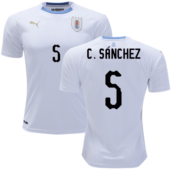 Uruguay #5 C.Sanchez Away Soccer Country Jersey